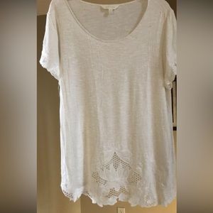 NWOT Adiva Embroidered Knit Top L